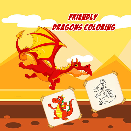 Friendly Dragons Coloring